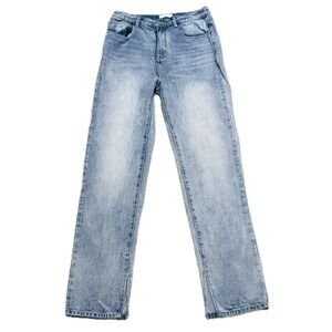 👖🎨 REDIAL High-Rise Straight Leg Jeans | Medium Wash Distressed Denim Sz 10/12